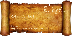 Rohr Ábel névjegykártya