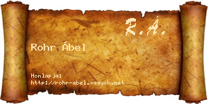 Rohr Ábel névjegykártya