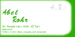 abel rohr business card